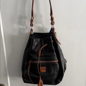 Dooney & Bourke Black and Brown Leather Bag